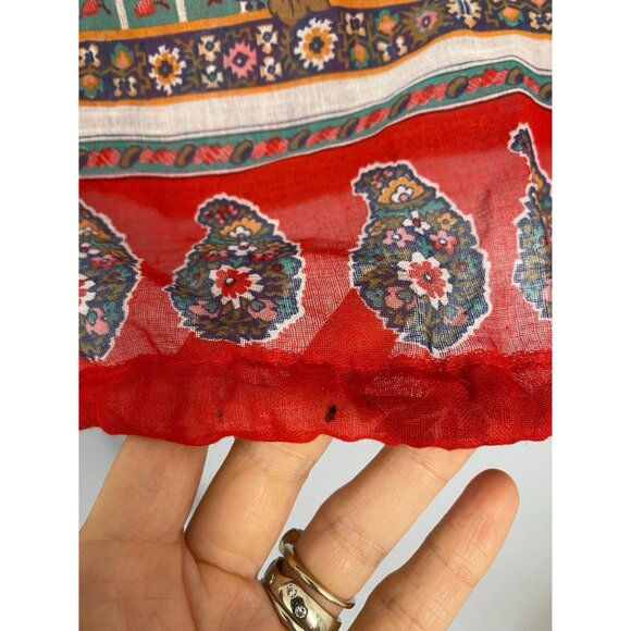 Vintage 1970s Lady Arrow Peasant Blouse, Size Small, Floral and Paisley Print - Picture 7 of 10